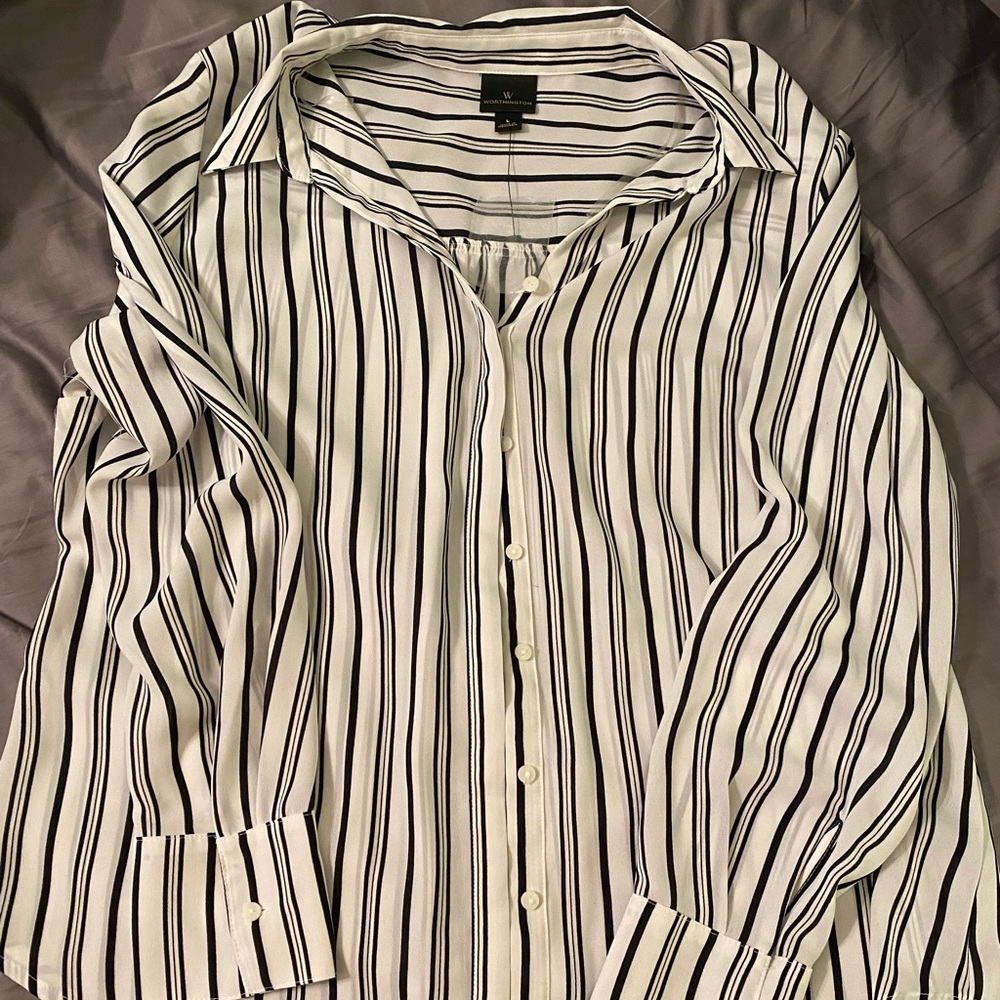 White and black blouse